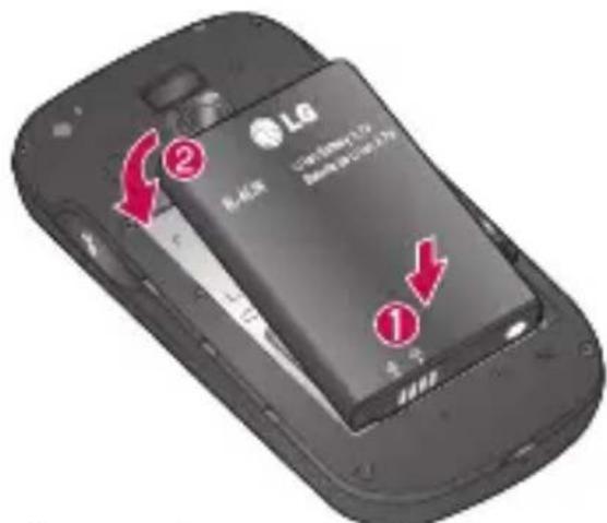 LG Optimus Net - SIM-Karte und Akku einlegen - 3