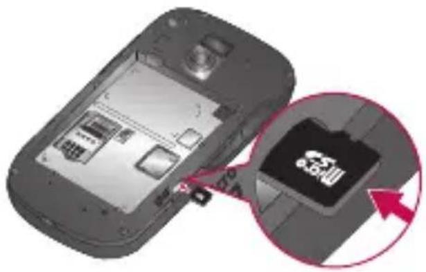 LG Optimus Net - So setzen Sie eine Speicherkarte ein: - 2