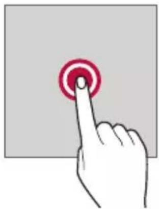 Hand pressing a red circular button on a gray background (no text or symbols)
