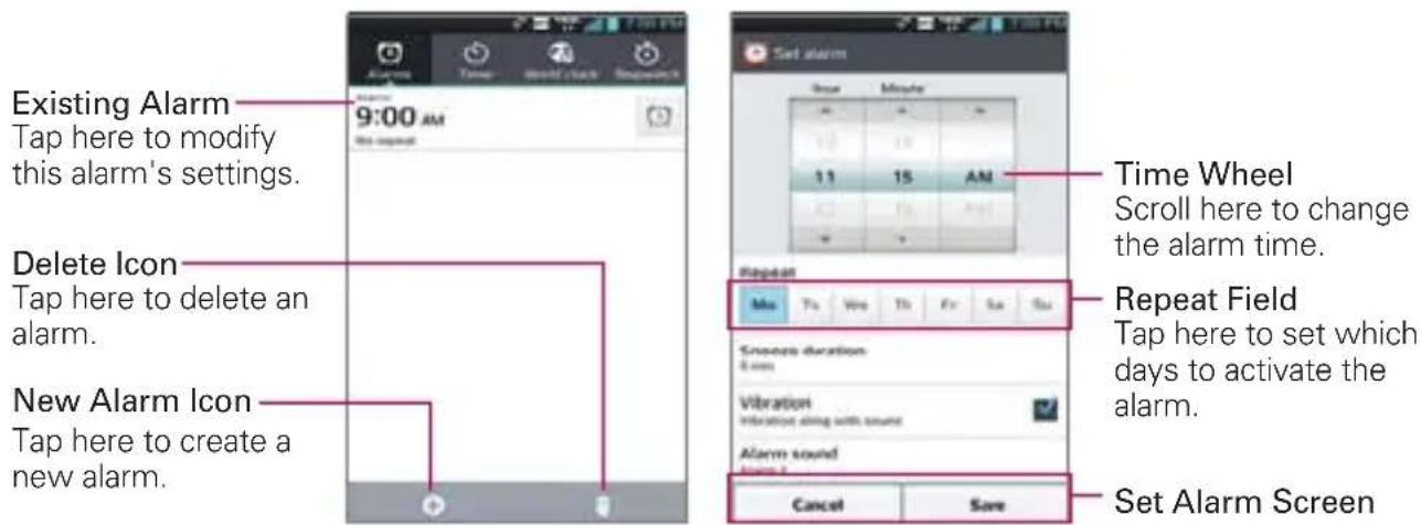 LG Spectrum 2 - To set an alarm - 1