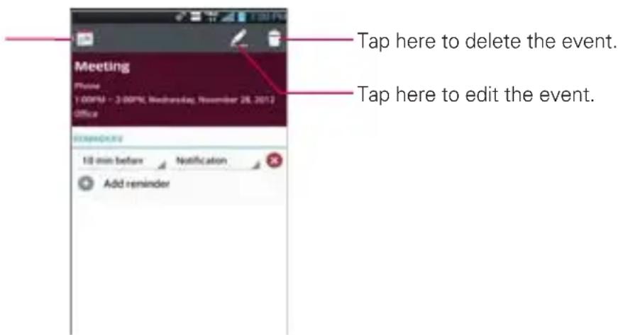 LG Spectrum 2 - To view information about an event - 1