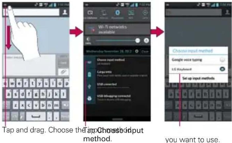 LG Spectrum 2 - To change the text input method - 1