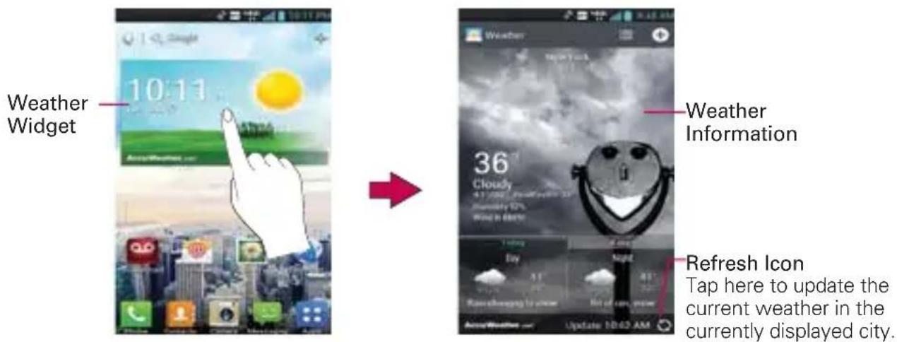 LG Spectrum 2 - To get details about the weather - 1