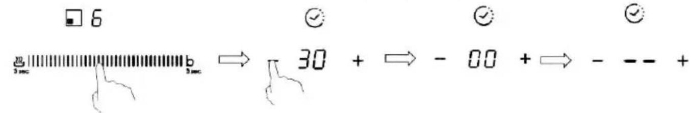 CANDY CIS633MCTT - Einstellung des Timers zum Ausschalten einer Kochzone - 2