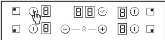CANDY CH64BVT/1 - Включване/изключване на нагряващата зона - 1
