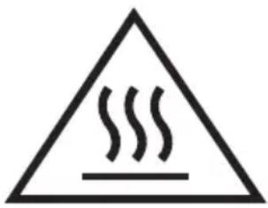 Warning symbol with steam inside a triangle, indicating heat or smoke hazard