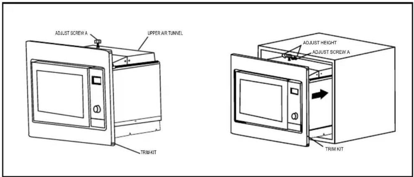 ADJUST SCREW A UPPER AIR TUNNEL TRIM-KIT ADJUST HEIGHT ADJUST SCREW A TRIM KIT