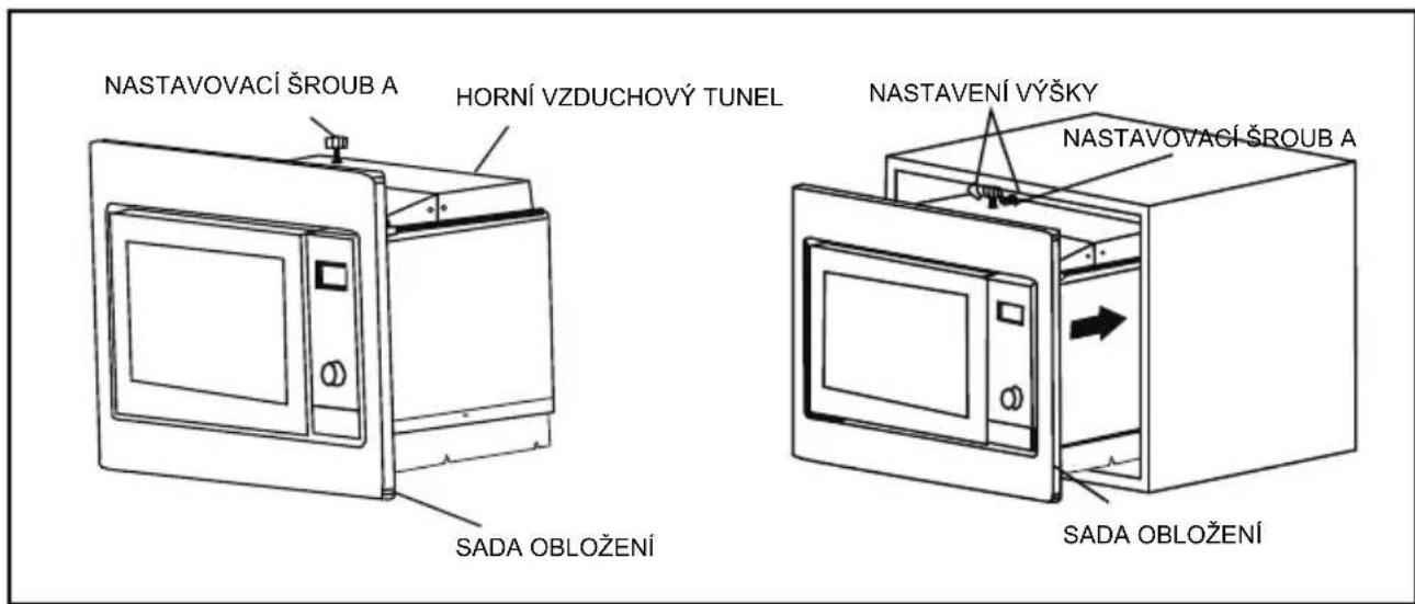 NASTAVOVACÍ ŠROUB A HORNÍ VZDUCHOVÝ TUNEL SADA OBLOŽENÍ NASTAVENÍ VÝŠKY NASTAVOVACÍ ŠROUB A SADA OBLOŽENÍ