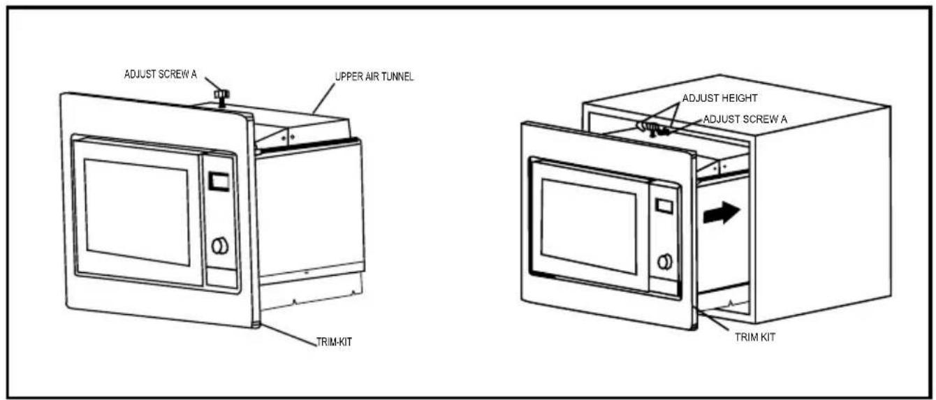 ADJUST SCREW A UPPER AIR TUNNEL TRIM-KIT ADJUST HEIGHT ADJUST SCREW A TRIM KIT