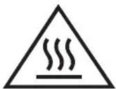 Warning symbol with steam inside a triangle, indicating heat or smoke hazard