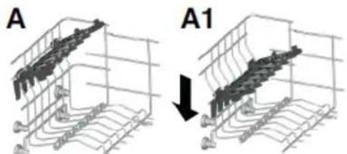 CANDY CDPN 1D640PW - Using the upper basket - 1