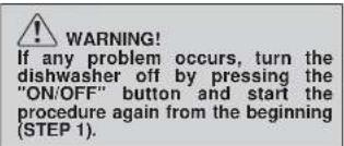 CANDY CDF8 312X/1-S - IMPORTANT The dishwasher must be ALWAYS off before start this procedure. - 1