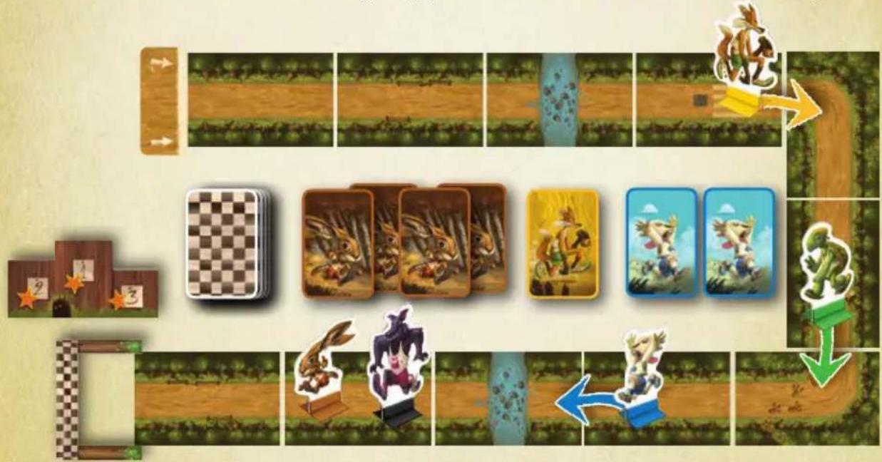 Asmodee Schildkröte & Hase - Beispiel einer Renn-Phase - 1
