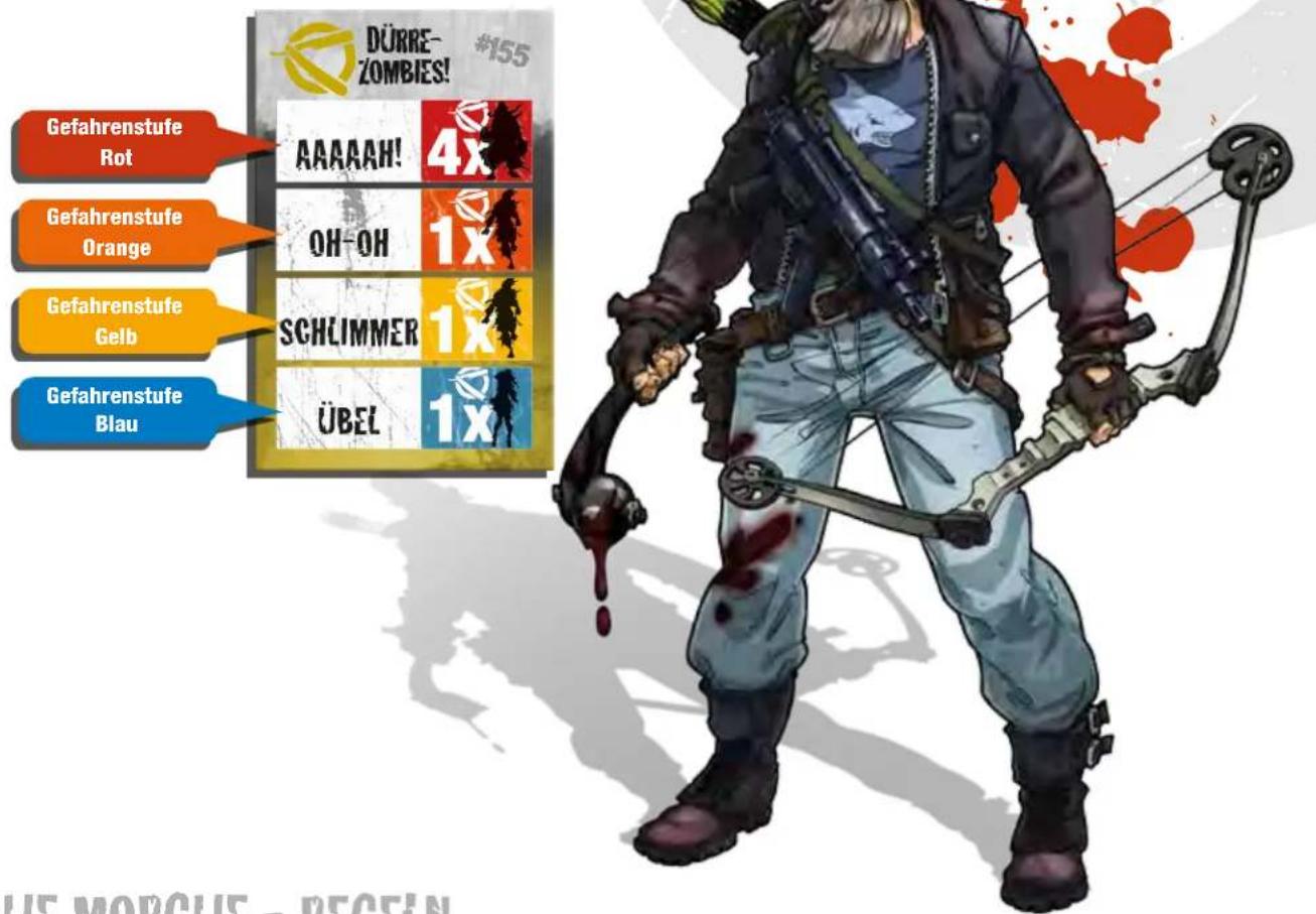 Asmodee Zombicide Rue Morgue - ERFAHRUNG, GEFAHRENSTUFE & FERTIGKEITEN - 2