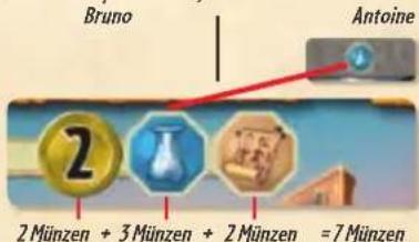 Asmodee Repos Production 7 Wonders Duel - Baukosten in Münzen und Ressourcen - 1