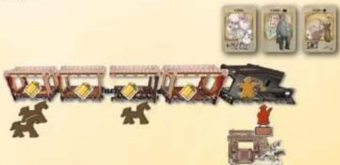 Asmodee Colt Express Postkutsche und Pferde - SPIELAUFBAU - 1