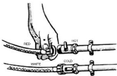 HOOVER H160EUK - Connecting the fill hoses - 2