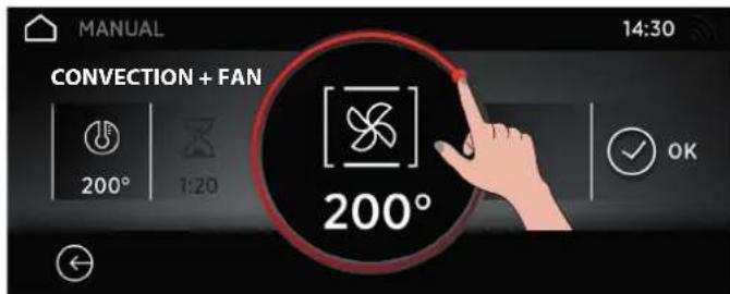 MANUAL 14:30 CONVECTION + FAN 200° 1:20 200° OK