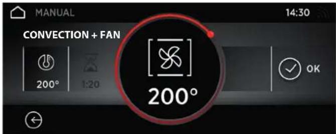 MANUAL 14:30 CONVECTION + FAN 200° 1:20 200° OK