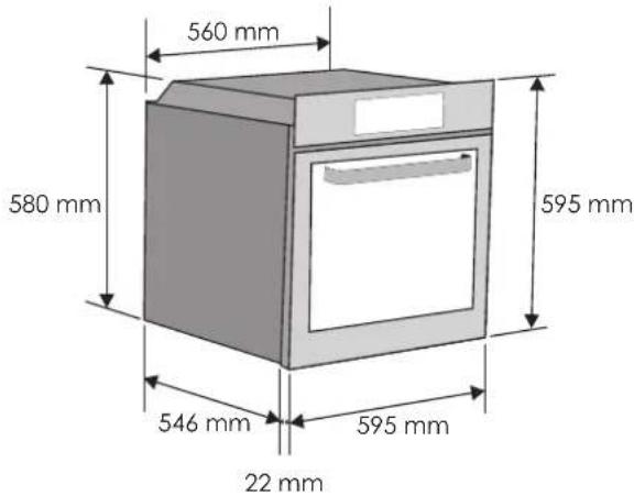 560 mm 580 mm 595 mm 546 mm 595 mm 22 mm