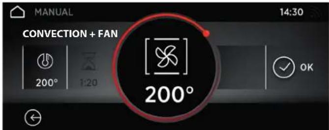 MANUAL 14:30 CONVECTION + FAN 200° 1:20 200° OK