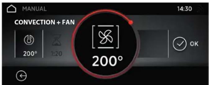 MANUAL 14:30 CONVECTION + FAN 200° 1:20 200° OK