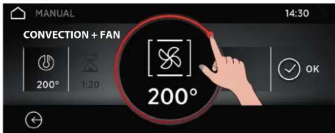 MANUAL 14:30 CONVECTION + FAN 200° 1:20 200° OK