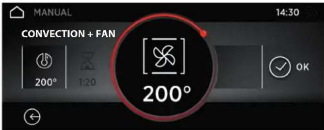 MANUAL 14:30 CONVECTION + FAN 200° 1:20 200° OK
