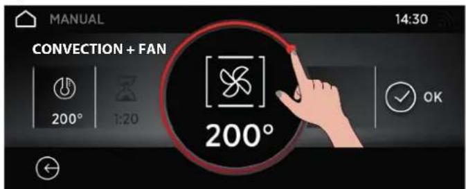 MANUAL 14:30 CONVECTION + FAN 200° 1:20 200° OK