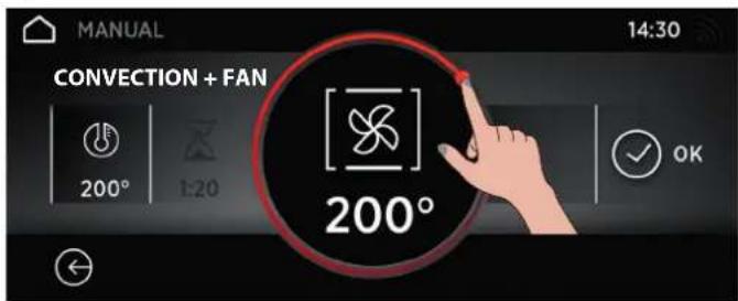 MANUAL 14:30 CONVECTION + FAN 200° 1:20 200° OK
