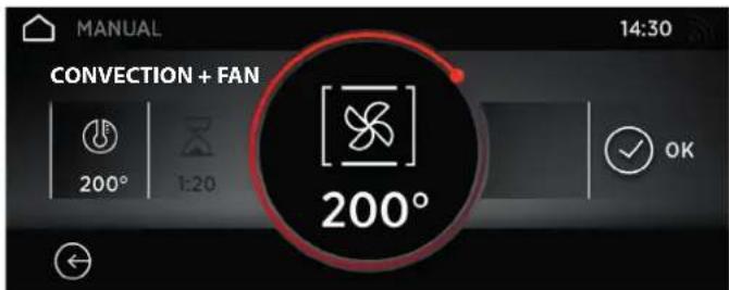 MANUAL 14:30 CONVECTION + FAN 200° 1:20 200° OK