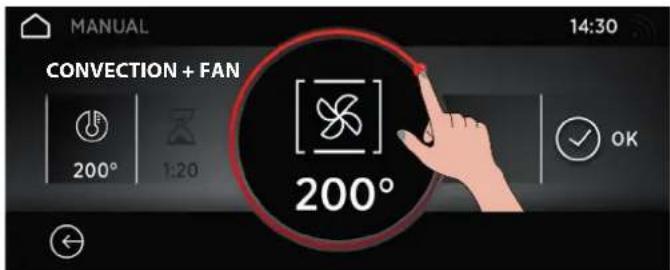 MANUAL 14:30 CONVECTION + FAN 200° 1:20 200° OK