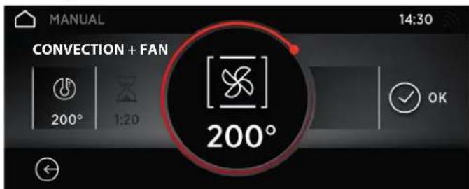 MANUAL 14:30 CONVECTION + FAN 200° 1:20 200° OK