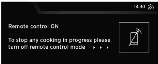 Remote control ON To stop any cooking in progress please turn off remote control mode ▶▶▶