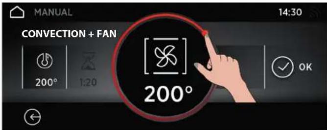 MANUAL 14:30 CONVECTION + FAN 200° 1:20 200° OK