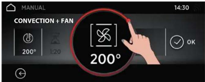MANUAL 14:30 CONVECTION + FAN 200° 1:20 200° OK