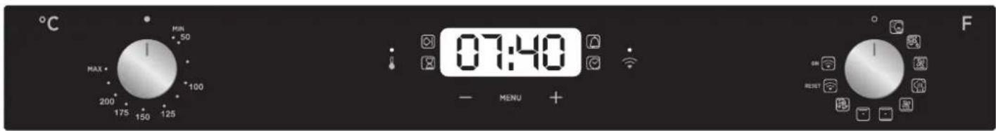 °C MAX 200 175 150 125 MIN 50 100 07:40 - MENU + F
