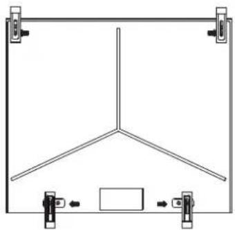 Pure technical line drawing of a Y-shaped structural frame with mounting clips (no text or symbols)