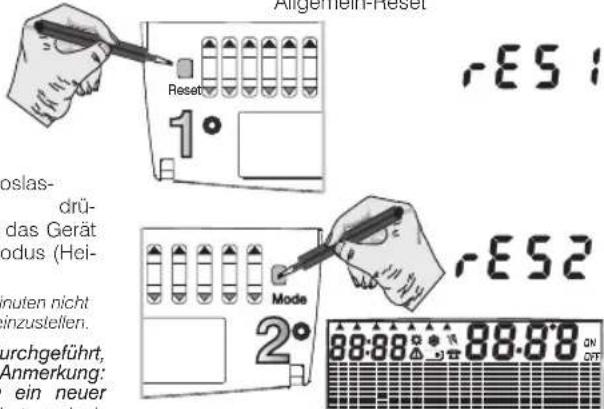 Perry DECRNN041 - Der Vorgang des Allgemein-Resets empfiehlt sich für den Software-Installateur oder erfahrene Benutzer, da er den Verlust aller vorher durchgeführten, anlagenspezifischen Einstellungen und Programmierungen nach sich zieht. - 4