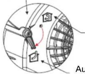 Diagram of a mechanical assembly with labeled components and directional arrows (no readable text or symbols)