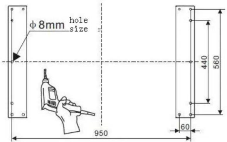 Φ 8mm hole size 950 440 560 60