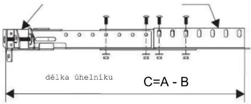 délka úhelníku C=A - B