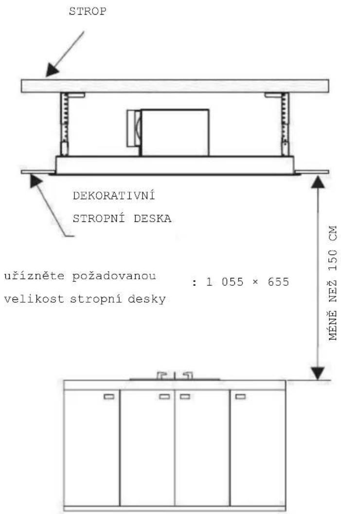 STROP DEKORATIVNÍ STROPNÍ DESKA uřízněte požadovanou : 1 055 × 655 velikost stropní desky MÉNĚ NEŽ 150 CM