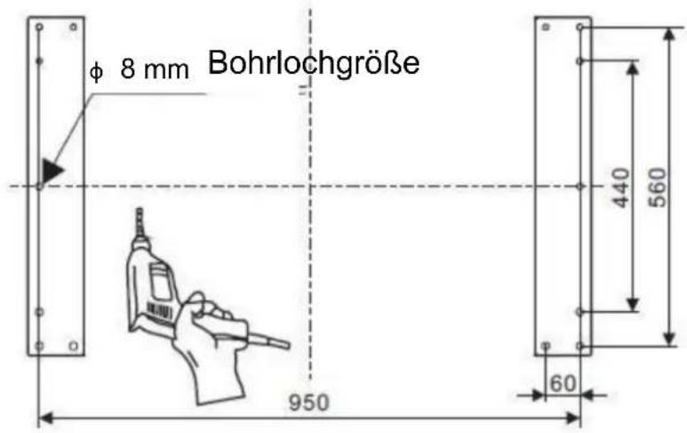 φ 8 mm Bohrlochgröße 950 440 560 60