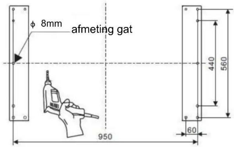 φ 8mm afmeting gat 950 440 560 60