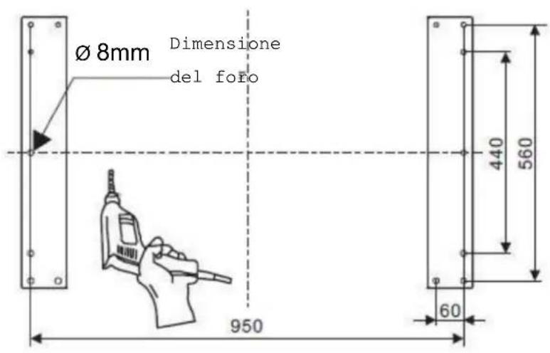 Ø 8mm Dimensione del foro 950 440 560 60
