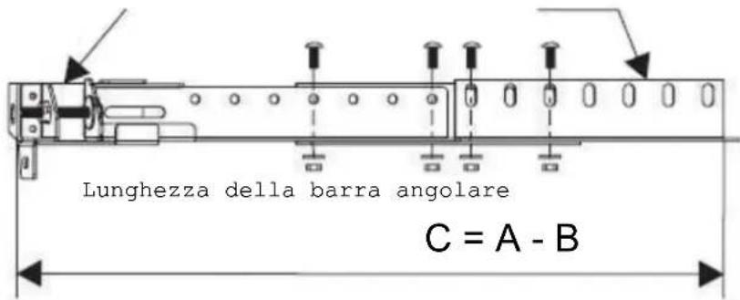 Lunghezza della barra angolare C = A - B