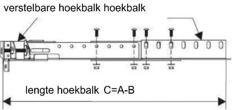 verstelbare hoekbalk hoekbalk lengte hoekbalk C=A-B