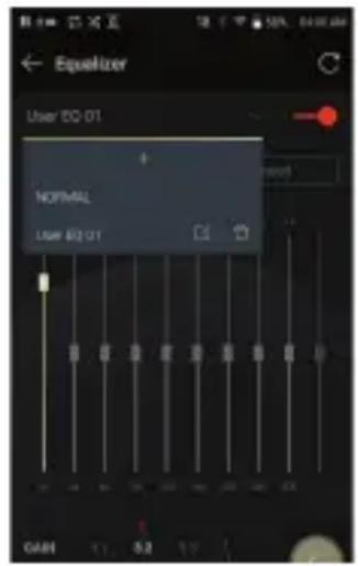 Astell&Kern SA700 - Löschen einer benutzerdefinierten Equalizer-Einstellung - 1