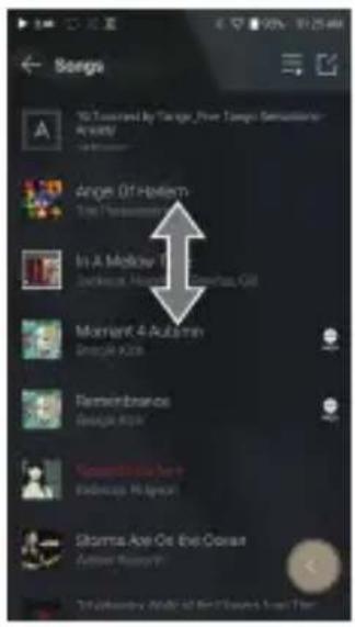 Astell&Kern SA700 - In der Liste nach oben/unten scrollen - 1
